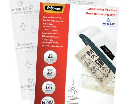 Laminating sleeves Fellowes 25 Units Transparent A4 Online now