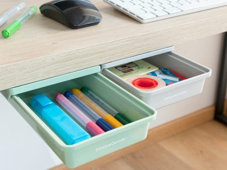 Set of Additional Adhesive Desk Drawers Underalk InnovaGoods Pack of 2 units Online Sale