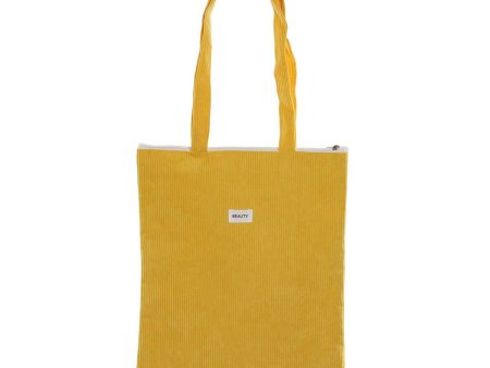 Shopping Bag Versa Corduroy Yellow 40 x 33 cm For Sale