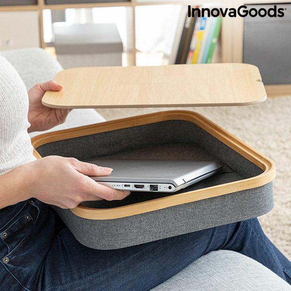 Portable Laptop Desk with Storage Tray Larage InnovaGoods Grey (Refurbished B) Sale