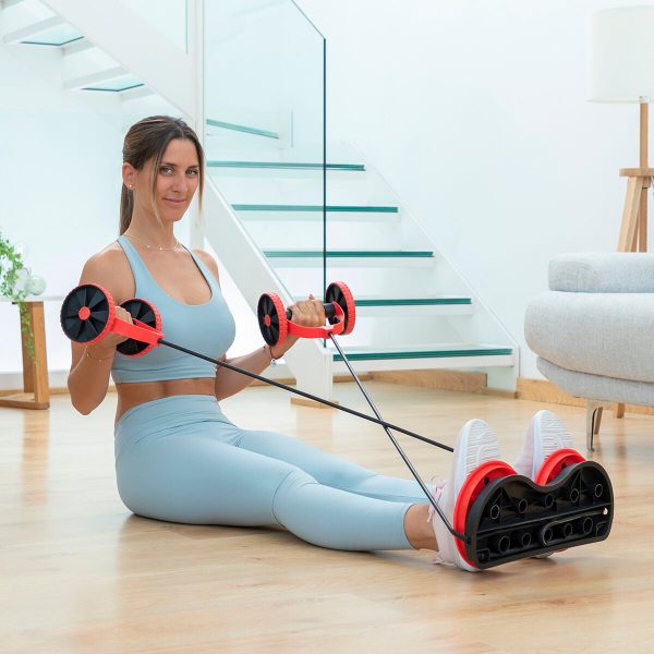 Abdominal Roller with Rotating Discs, Elastic Bands and Exercise Guide Twabanarm InnovaGoods Online