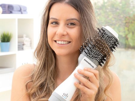 Ionic Dryer and Volumising Brush Volumio InnovaGoods White Grey 1000 W For Discount