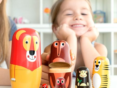 Matryoshka Wooden Animal Figures Funimals InnovaGoods 11 Pieces Discount