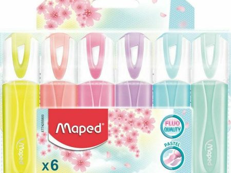 Fluorescent Marker Set Maped Multicolour 6 Pieces (12 Units) For Sale