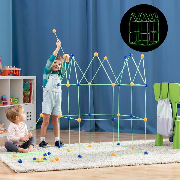 Children’s Fort Building Kit Builkitt InnovaGoods 155 Pieces For Discount