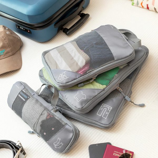 Suitcase Organiser Compression Bags Compakube InnovaGoods 4 Pieces Online Sale