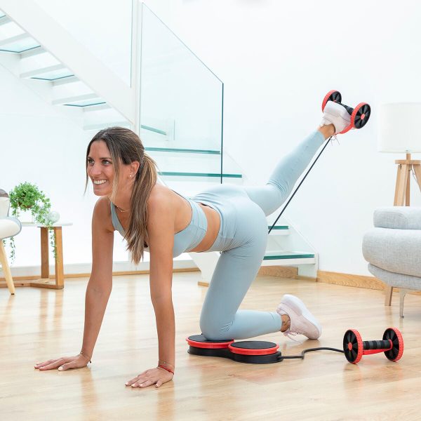 Abdominal Roller with Rotating Discs, Elastic Bands and Exercise Guide Twabanarm InnovaGoods Online