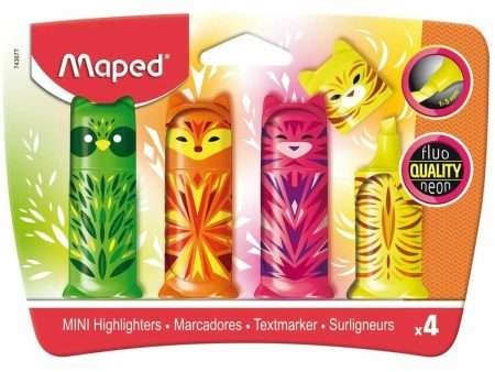 Fluorescent Marker Set Maped Multicolour 4 Pieces (12 Units) For Cheap