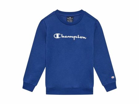 Children’s Hoodie Champion Crewneck Blue White For Cheap