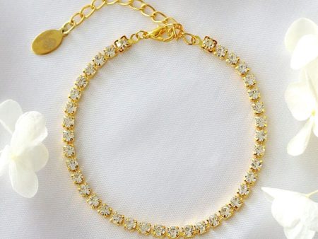 18 Karats Cubic Zirconia Link Bracelet For Sale