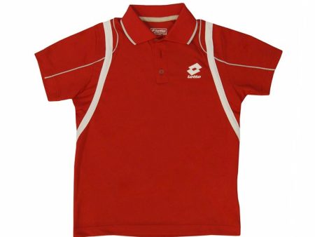 Children’s Short Sleeve Polo Shirt Lotto Attack PL Red Fashion