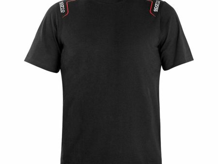 Short Sleeve T-Shirt Sparco Tech Stretch Trenton Black on Sale