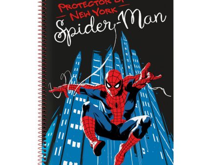 Notebook Spider-Man Hero Black A4 80 Sheets Hot on Sale