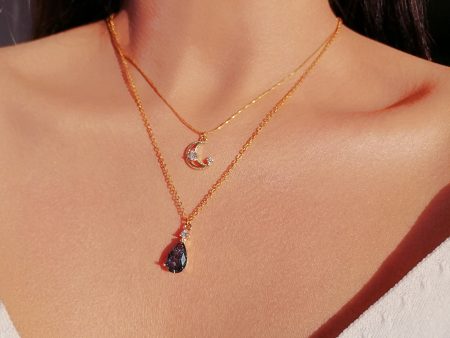 Moon Layered Necklace 18 Karats gold Plated Discount