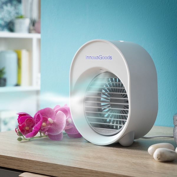 Mini Ultrasound Air Cooler-Humidifier with LED Koolizer InnovaGoods For Cheap