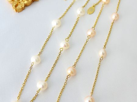 24K Baroque Freshwater Pearls Chain Choker Online