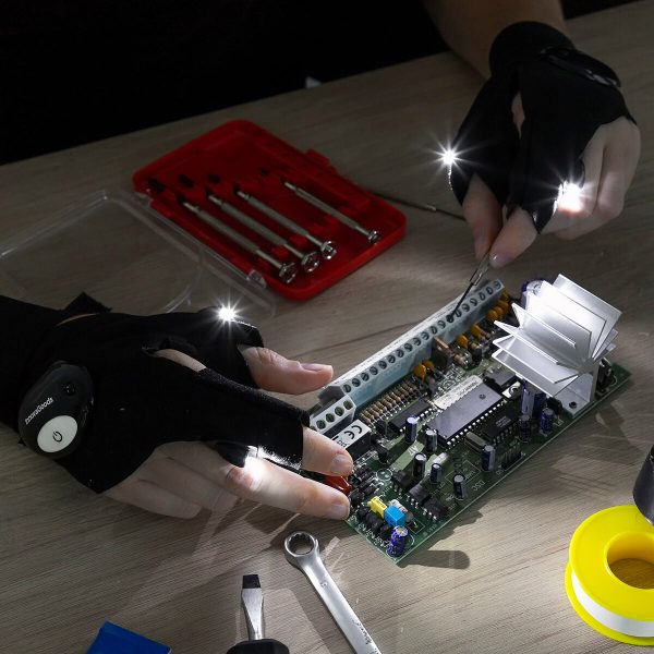 Gloves with LED Light Gleds InnovaGoods 2 Units Online Hot Sale