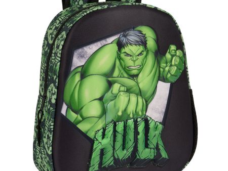 3D Child bag Hulk Black Green 27 x 33 x 10 cm For Discount