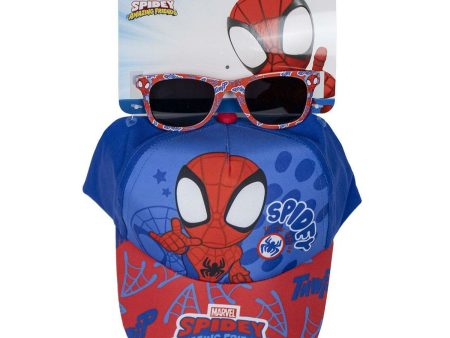 Set of cap and sunglasses Spidey Blue (51 cm) 2 Pieces Red Online Sale