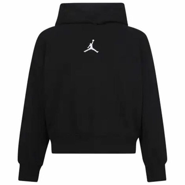 Hooded Sweatshirt for Girls Jordan Icon Play White Black Discount