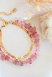 Strawberry Quartz & 24 Karats Double-Layered Bracelet Supply