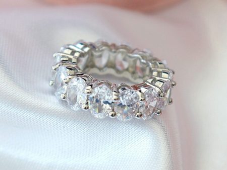 925 Silver Oval Cubic Zirconia Band Ring For Discount