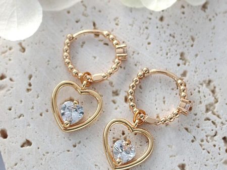 24 Karats Heart Hoop Earrings Online now