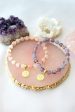 Rose Quartz – Amethyst Elastic Bracelet | 24K Lotus Flower Charm on Sale