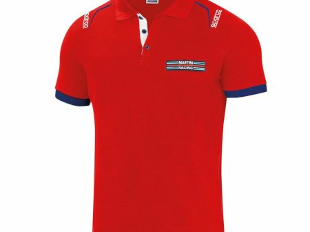 Men’s Short Sleeve Polo Shirt Sparco Martini Racing Red Sale