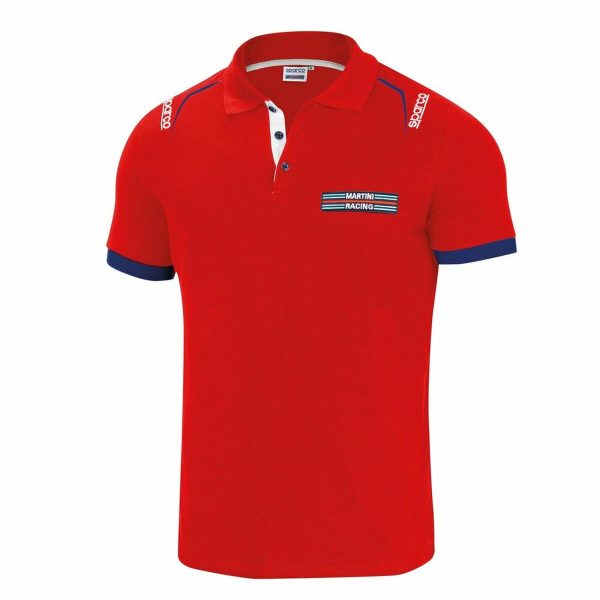 Men’s Short Sleeve Polo Shirt Sparco Martini Racing Red Sale