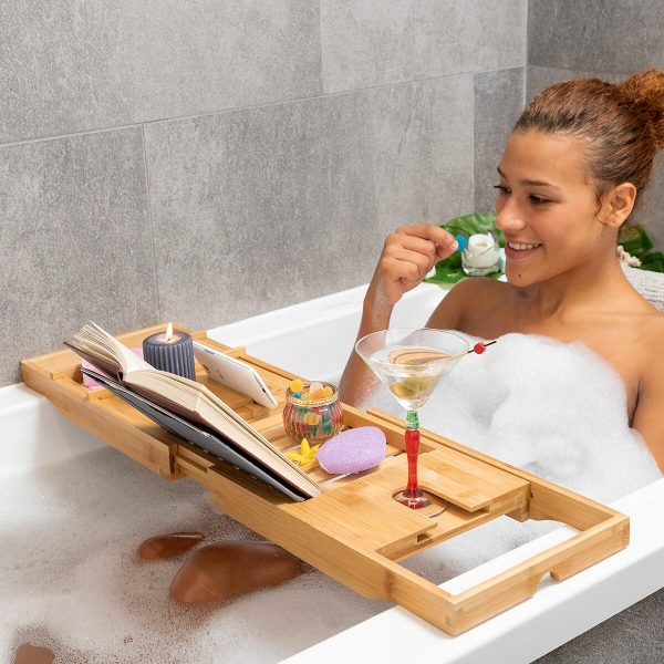 Extendable Bamboo Bath Tray Trayth InnovaGoods Sale