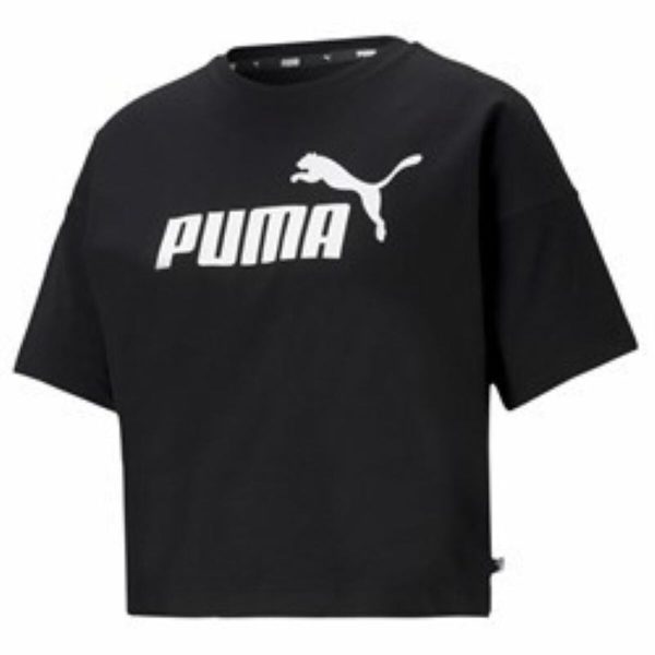 Women’s Short Sleeve T-Shirt Puma CROPPED LOGO TEE 586866 01  Black For Discount