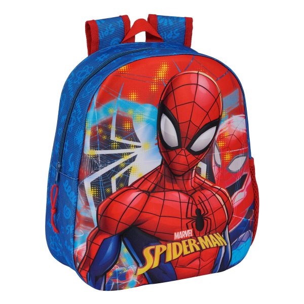 3D School Bag Spider-Man Red Navy Blue 27 x 33 x 10 cm Sale