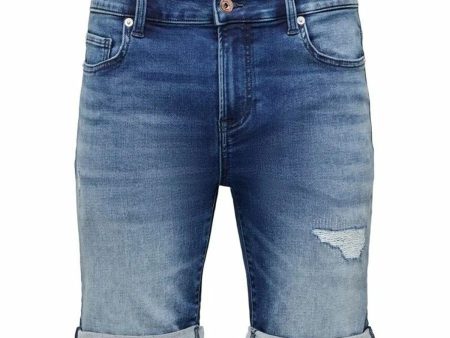 Men s Denim Shorts Only & Sons Onsply Dark Mid Blue Blue Online