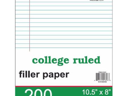 iSCHOLAR - College Ruled Filler Paper, White, 10.5 x 8-Inches, White - 200 Sheets Fashion