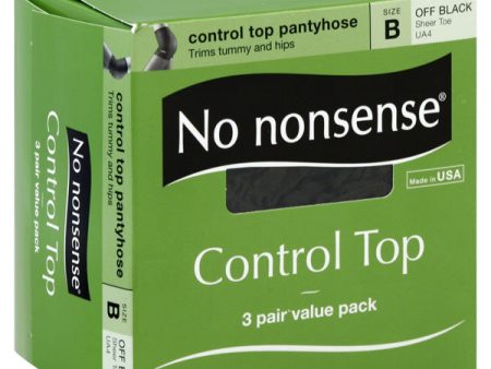 NO NONSENSE - Control Top Pantyhose Size B Off Black - 3 Pairs Supply