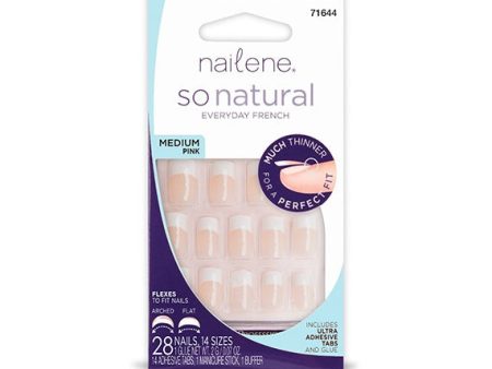 NAILENE - So Natural Ultra Flex Pink French Medium Nails - 1 Kit For Discount