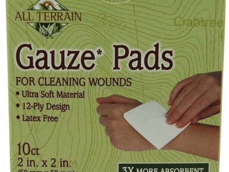 ALL TERRAIN - Latex Free Cotton Gauze Pads 2 in. x 2 in. - 10 Pads For Sale