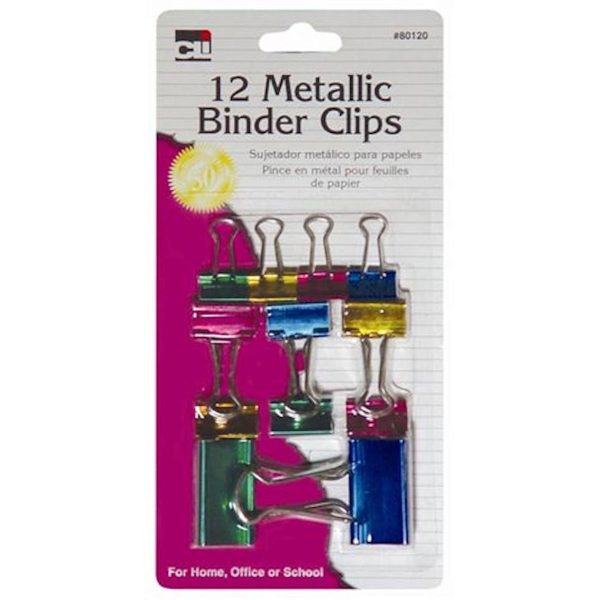 CHARLES LEONARD - Binder Clips Assorted - 12 Clips Online Sale