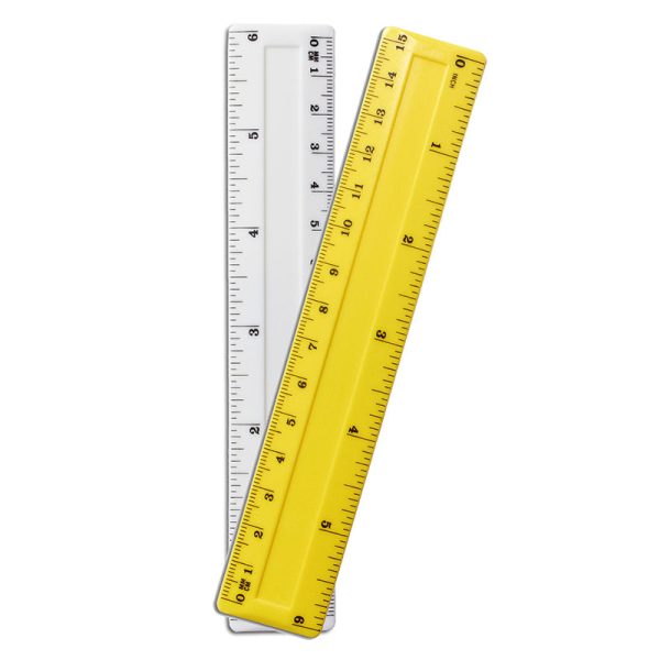 CHARLES LEONARD - Beveled Edge Plastic Ruler Assorted Colors - 6 Inches Sale